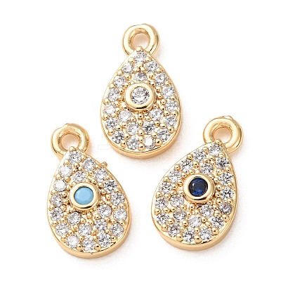 Brass Micro Pave Cubic Zirconia Charms CU-K002-01C-1