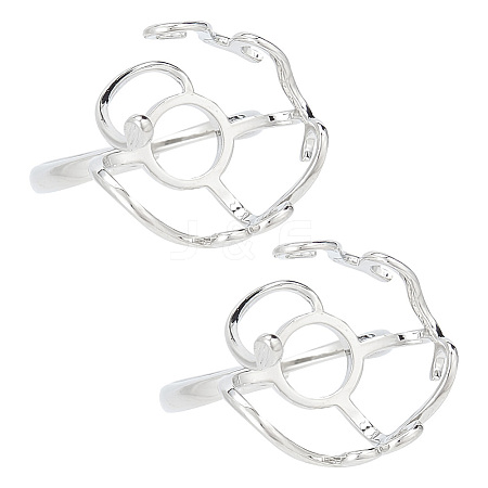 2Pcs Adjustable Brass Finger Rings Components FIND-GO0002-77C-1