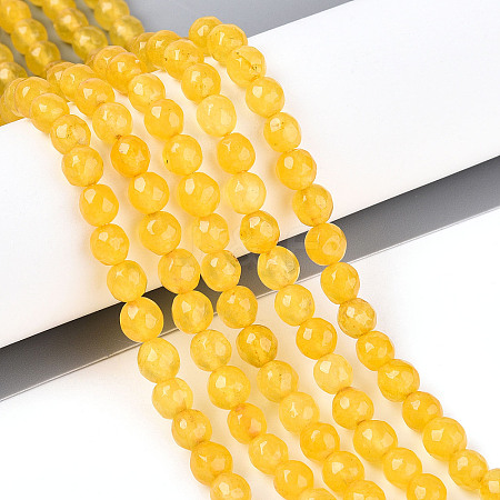 Dyed Natural White Jade Beads Strands G-T139-6mm-60-07-1