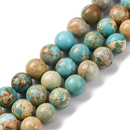 Dyed Natural Regalite/Imperial Jasper/Sea Sediment Jasper Beads Strands G-B124-C03-07-1