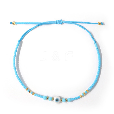 Glass Seed Beads & Resin Braided Bead Bracelets LS-TK7632-10-1