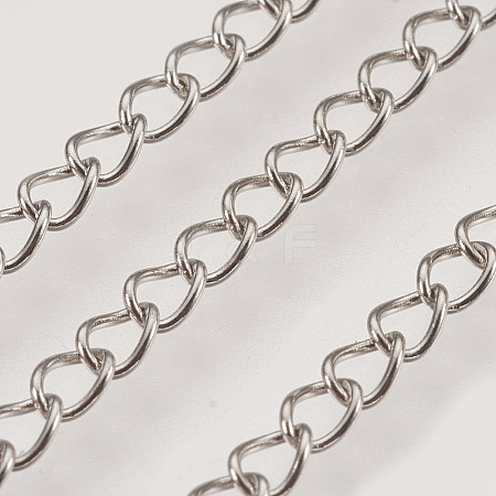 Handmade 304 Stainless Steel Curb Chains X-STAS-P200-11P-1