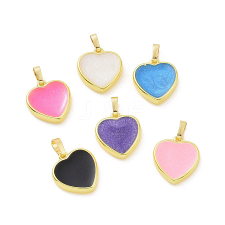 Real 18K Gold Plated Eco-friendly Rack Plating Brass Enamel Pendants KK-F843-06G-1