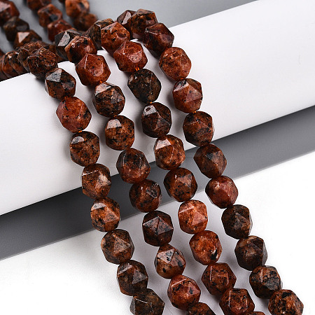 Dyed Natural Sesame Jasper Beads Strands G-T139-8mm-47L-1