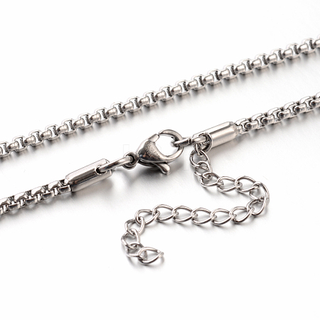 304 Stainless Steel Box Chain Necklaces STAS-M174-001-C-1