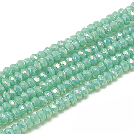 Electroplate Opaque Solid Color Glass Beads Strands X-EGLA-Q112-B05-1