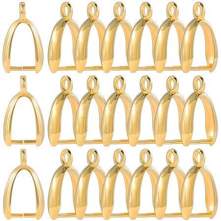 120Pcs Grade AA Brass Ice Pick Pinch Bails for Pendant Making KK-SC0005-20G-1