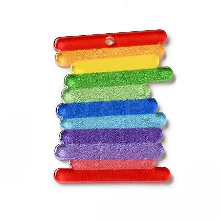 Rainbow Color Printed Acrylic Pendants LS-OACR-B006-01A-1