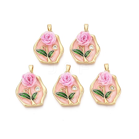 Brass Enamel Pendants KK-SZC0009-03G-01-1