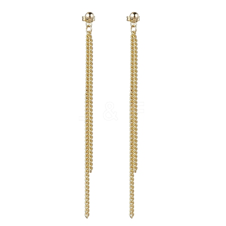 Brass Tassel Chain Drop Earrings  for Women EJEW-JE05744-01-1