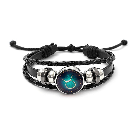 Imitation Leather Triple Layer Multi-strand Bracelets FS-WGC42D3-04-1