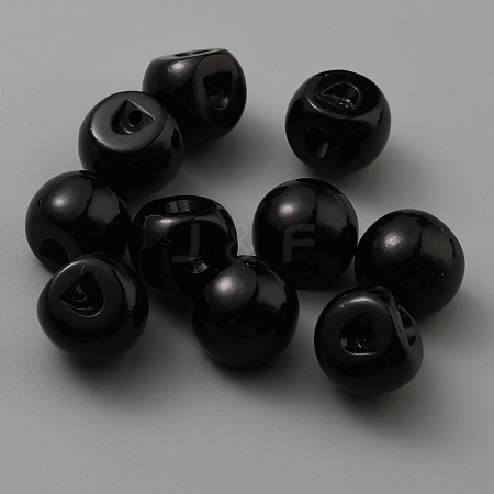 Resin Imitation Pearl Buttons RESI-WH0034-38D-1