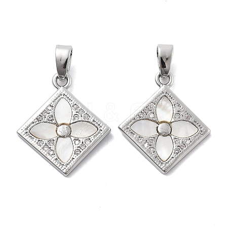 Brass Micro Pave Cubic Zirconia Pendants KK-L222-016P-1