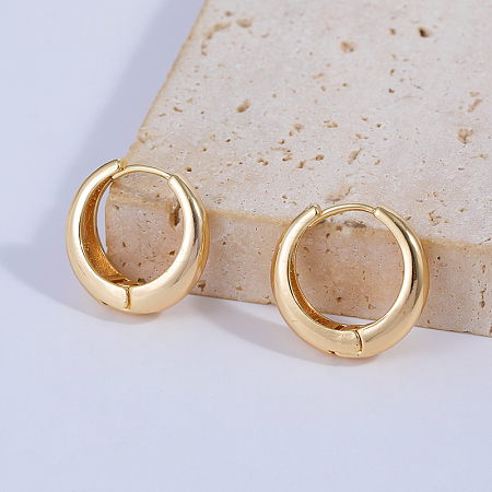 Shiny Brass Hoop Earrings DV5282-1