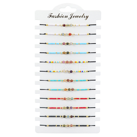 Bohemian Style Colorful Gemstone Beaded Lucky Bracelet for Women ST5916844-1