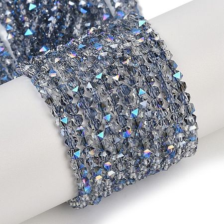 Electroplate Glass Beads Strands GLAA-Q105-02E-1