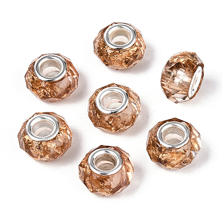 Transparent Resin Rondelle European Beads RESI-N044-01D-1