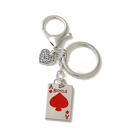 Alloy Playing Card Keychains KEYC-A013-01B-02-1