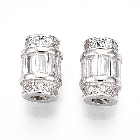 925 Sterling Silver Clear Cubic Zirconia European Clasps STER-T007-144P-1