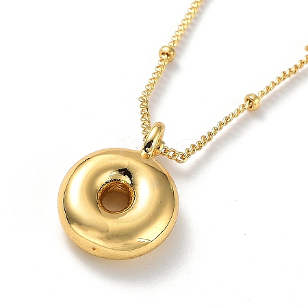 Initial Letter Brass Pendant Necklace LS-NJEW-A015-21G-O-1