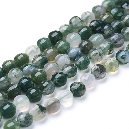 Natural Moss Agate Beads Strands G-L538-005-1