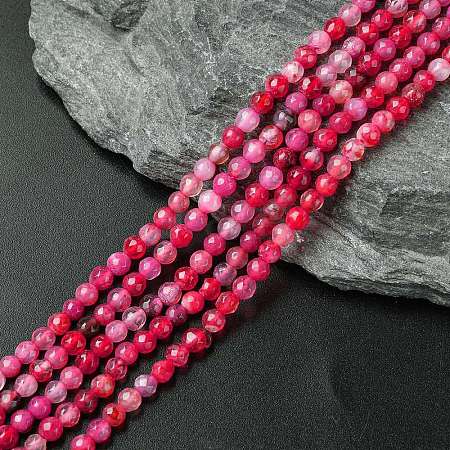 Natural Crackle Agate Bead Strands G-R344-4mm-55-1