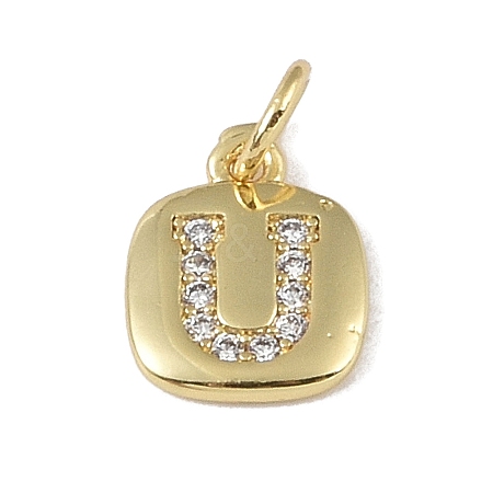 Rack Plating Brass Micro Pave CLear Cubic Zirconia Charms KK-E110-14G-U-1