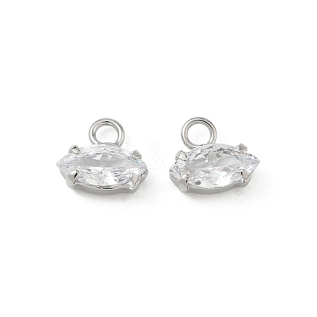 Brass Pave Clear Cubic Zirconia Charms CU-CBAD360-04P-03-1