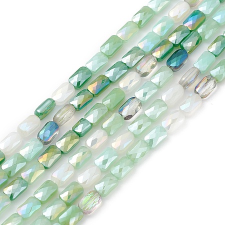 Gradient Color Electroplate Glass Bead Strands X1-GLAA-E042-01D-1