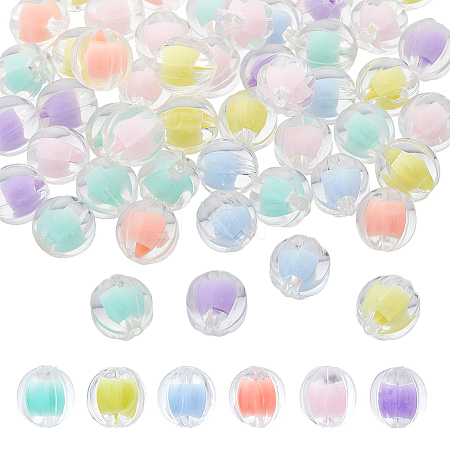 120Pcs 6 Colors Transparent Acrylic Beads TACR-DC0001-06-1