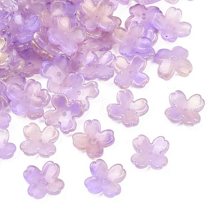 Two Tone Transparent Glass Bead Caps GLAA-Z020-02K-1