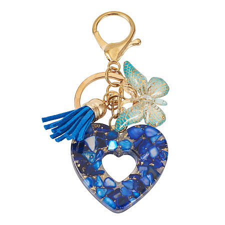 Heart with Butterfly Resin Keychains KEYC-TADJ0001-01E-1