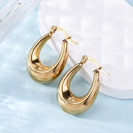 Ion Plating(IP)  304 Stainless Steel Hoop Earrings EJEW-A059-03G-1