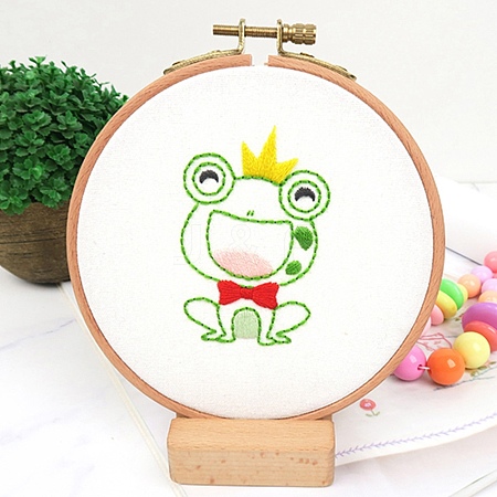 DIY Cartoon Animal Embroidery Sets DIY-G037-03A-1