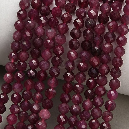 Natural Red Tourmaline Beads Strands GG-CBA77FB-B01-4mm-A-1