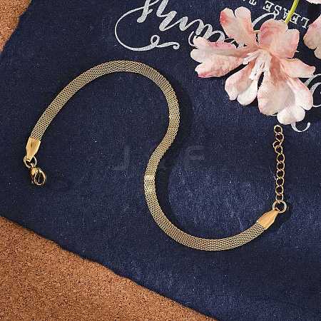 Ion Plating(IP) 304 Stainless Steel Network Chains/Mesh Bracelets Bracelets BJEW-I274-13G-1