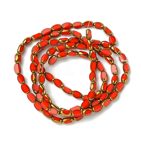 2 Strands Electroplate Opaque Color Glass Beads Strands EGLA-YW0005-26E-1