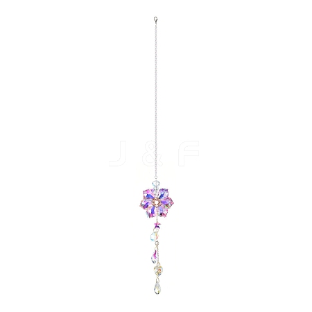 Glass Flower Hanging Ornaments PW-WG00A01-02-1