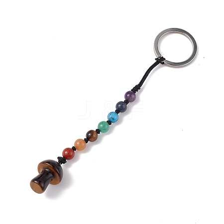 7 Chakra Gemstone Beads Keychain KEYC-F036-01C-1