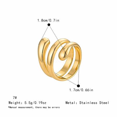 Irregular 304 Stainless Steel Finger Rings for Women SA8524-2-1