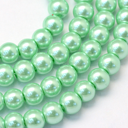 Baking Painted Pearlized Glass Pearl Round Bead Strands X-HY-Q003-4mm-63-1