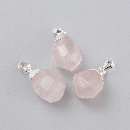 Natural Rose Quartz Pendants G-G845-07S-11-1