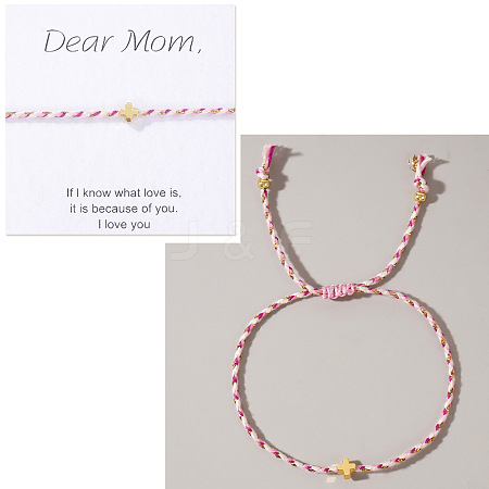 Mother's Day Adjustable Brass Bead Braided Bead Bracelets YE2550-12-1