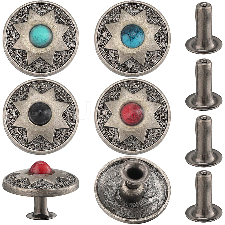 CRASPIRE 20 Sets 4 Colors Alloy Garment Collision Rivets FIND-CP0001-84-1