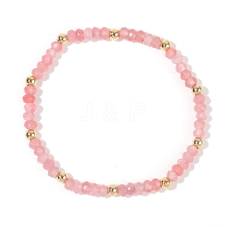 2Pcs 2 Styles Natural Rose Quartz & Shell Beads Stretch Bracelet Set for Women UG7877-1