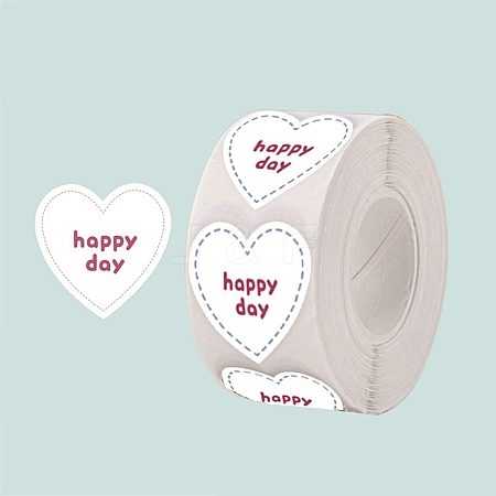 500Pcs Heart with Thank You Roll Stickers DIY-U008-01A-1