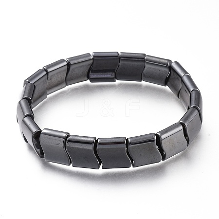 Magnetic Synthetic Hematite Beads Stretch Bracelets BJEW-A115-03-1