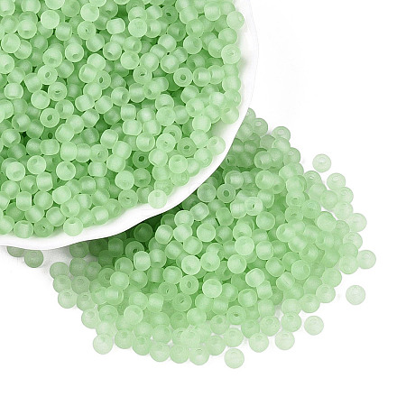 FGB Frosted Transparent Glass Seed Beads SEED-N013-02A-08-1