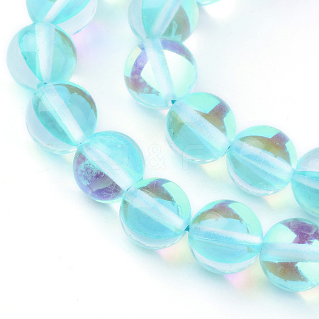 Synthetic Moonstone Beads Strands G-R375-6mm-B04-1