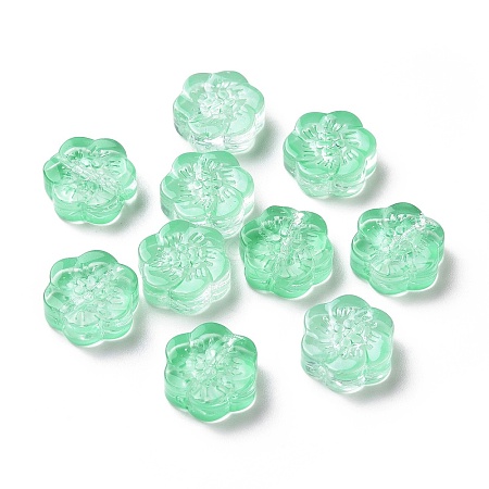 Transparent Spray Painted Glass Beads GLAA-I050-02C-1